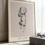 Birth poster geboorteposter mother baby on wall