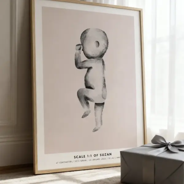 Birth poster geboorteposter mother baby on wall