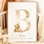 Little Letters – Letter B - Geboorteposter Letter - Birth Poster - Nursery Room